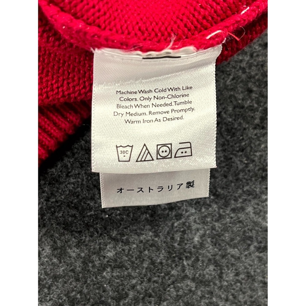 Eddie Bauer Sweater Men XL Red Cotton Tight Knit Ribbed Crew Neck Casual Outdoor - Picture 5 of 9